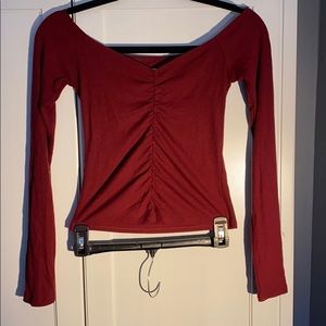 Hollister cropped off the shoulder shirt.